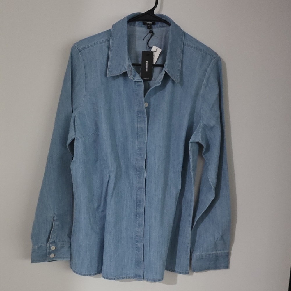 NEW Express Light Blue Button Down Shirt